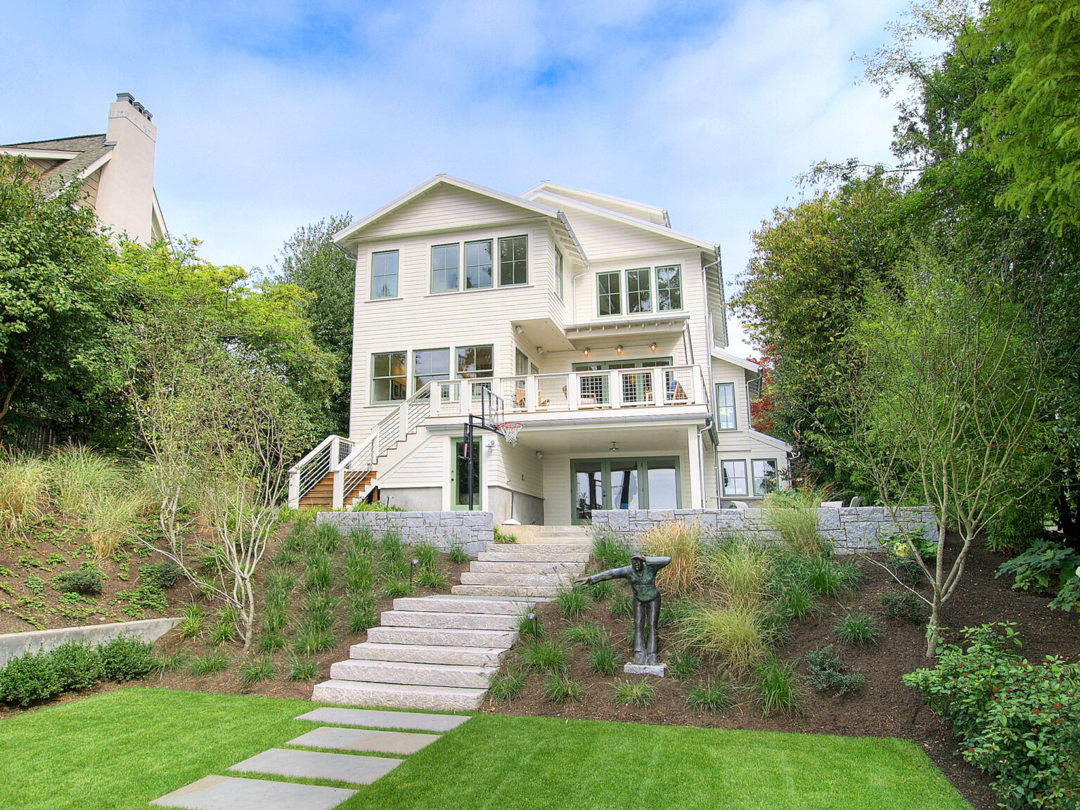 Exterior of newly painted luxury Seattle, WA home